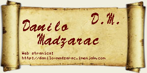 Danilo Madžarac vizit kartica